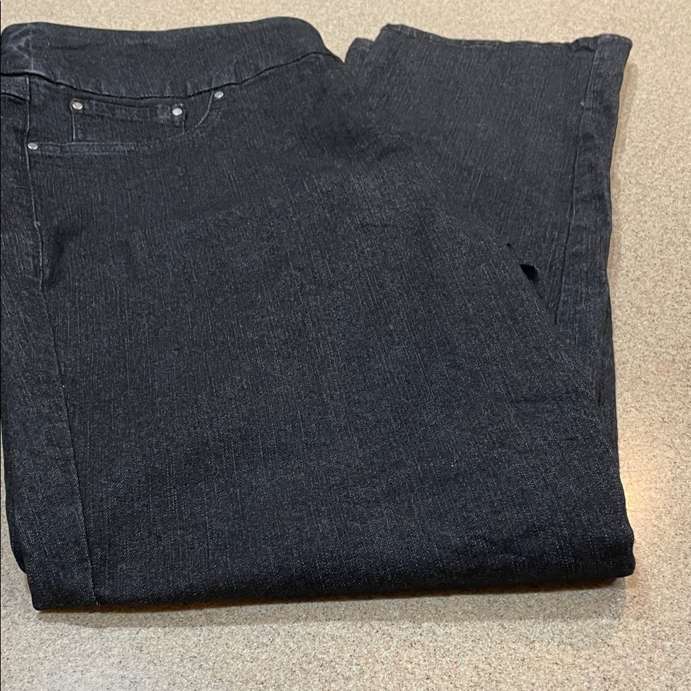 Ruby Red Slip On Size 10 Stretch Jeans Black Denim Jeans